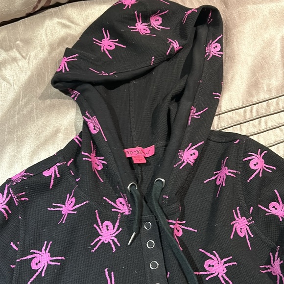 Y2K Betsey Johnson Spider Hooded Dress - Picture 4 of 12